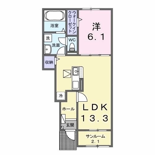 伊勢崎市太田町のアパートの間取り