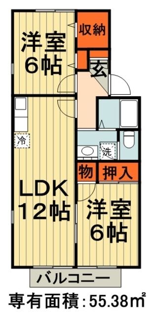 千葉市稲毛区稲毛町のアパートの間取り