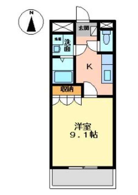 倉敷市田ノ上のマンションの間取り