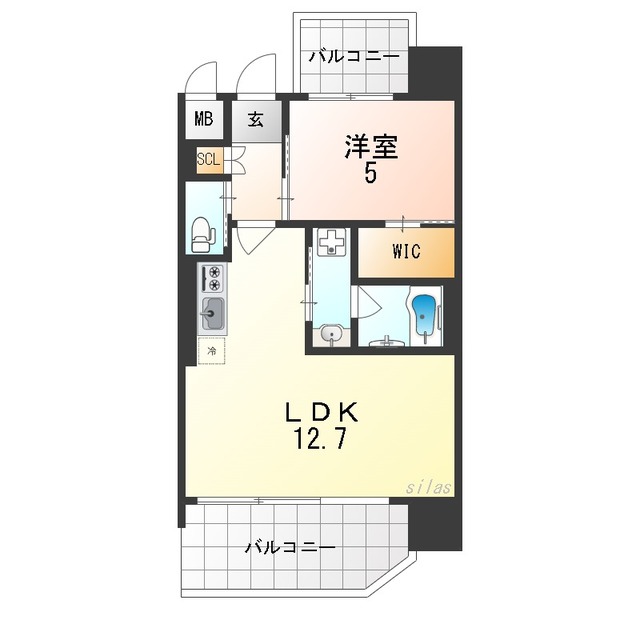 大阪市大正区泉尾のマンションの間取り