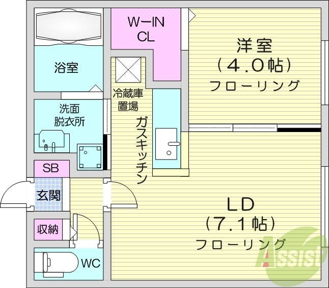 【ロイヤルガーデン北6条の間取り】