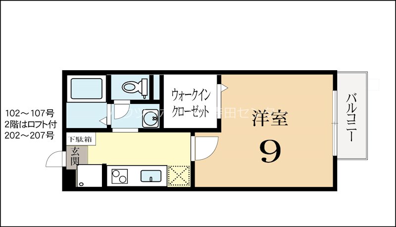 城陽市寺田のアパートの間取り