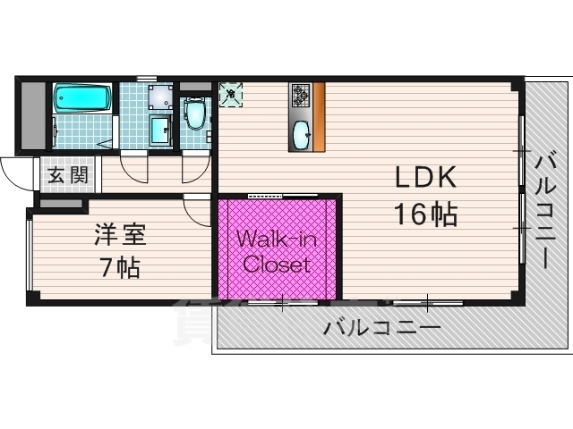 京都市伏見区深草南蓮池町のマンションの間取り