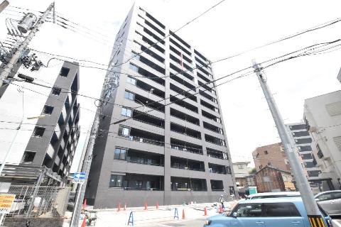 【(仮称)平和2丁目免震計画の建物外観】