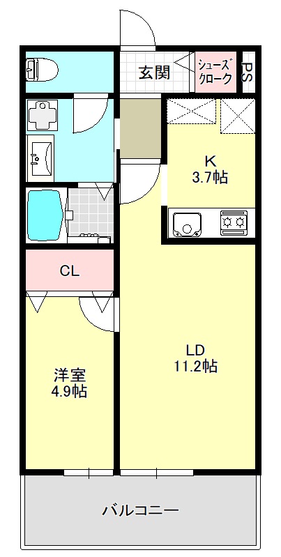 仮称　港区善北町共同住宅の間取り