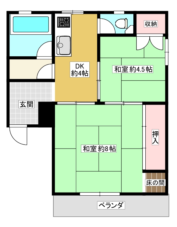 中野コーポの間取り