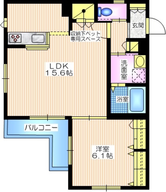 鎌倉市常盤のマンションの間取り