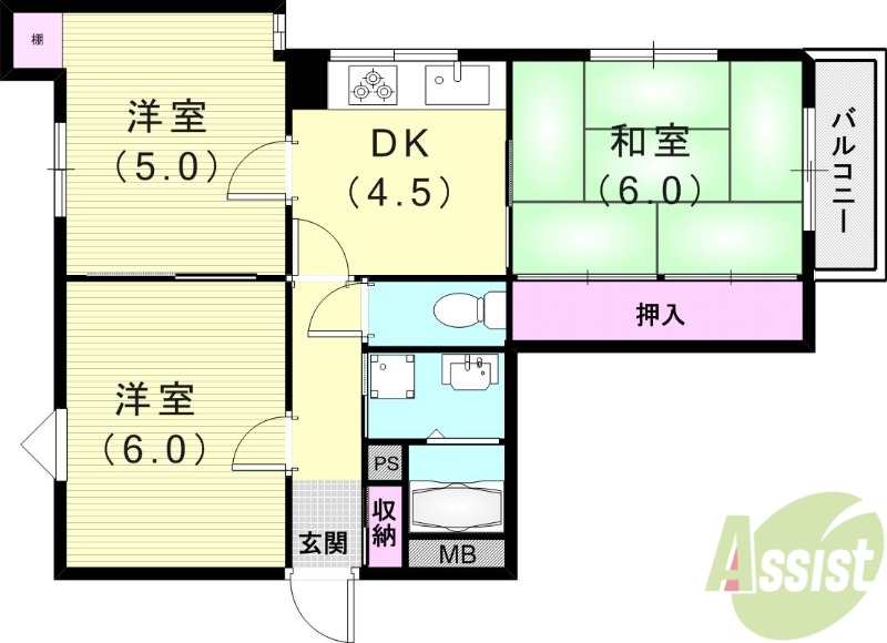 【ライオンズマンション西灘の間取り】