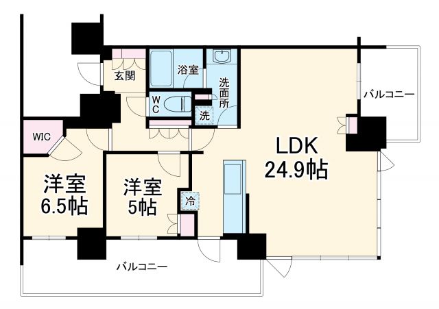 リーフィアタワー海老名ブリスコートの間取り