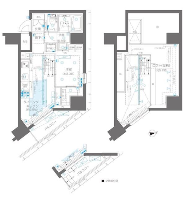 新宿区新宿のマンションの間取り