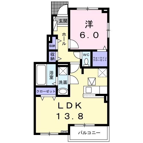 四條畷市中野新町のアパートの間取り