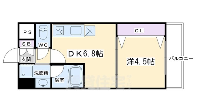 京都市南区上鳥羽苗代町のマンションの間取り