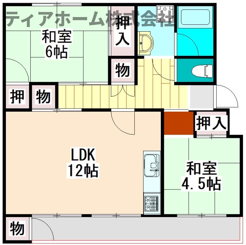 香芝市上中のマンションの間取り