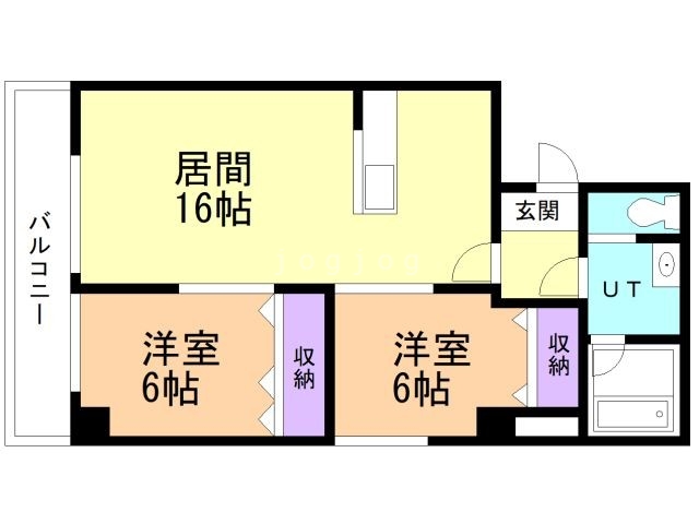 旭川市一条通のマンションの間取り