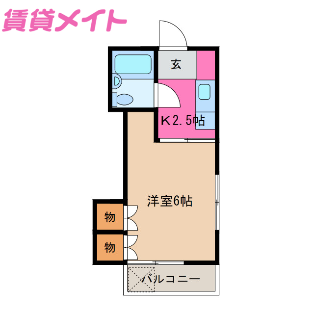 伊勢市古市町のアパートの間取り