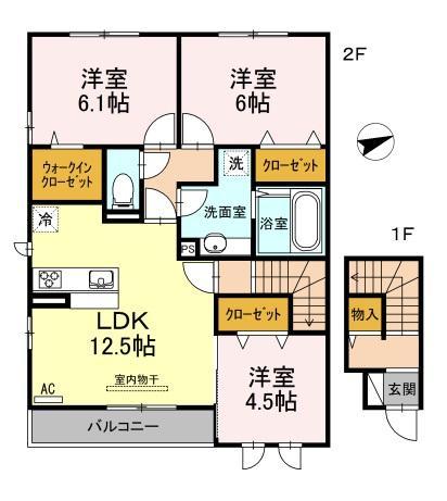 セジュール西条Ｂ棟の間取り