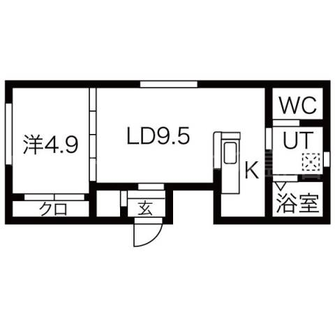 札幌市豊平区中の島二条のマンションの間取り