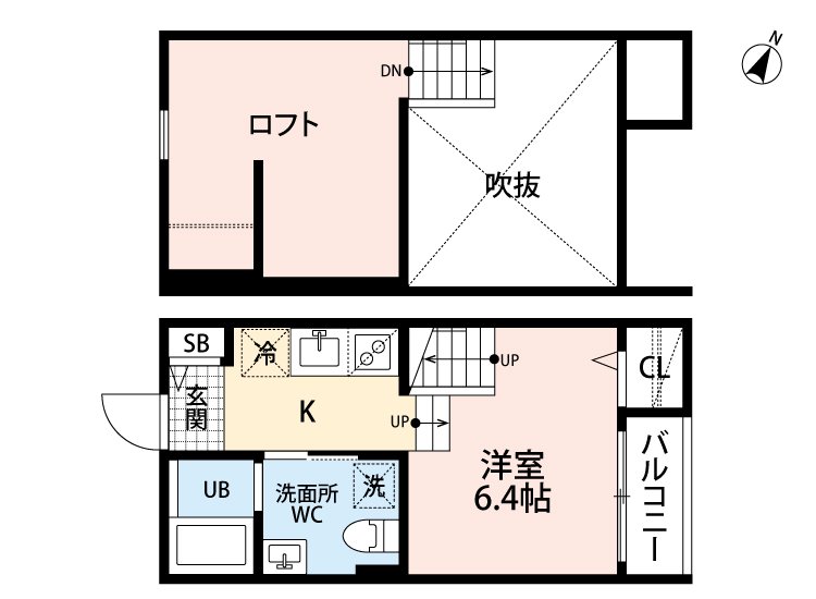 熊本市中央区南熊本のアパートの間取り