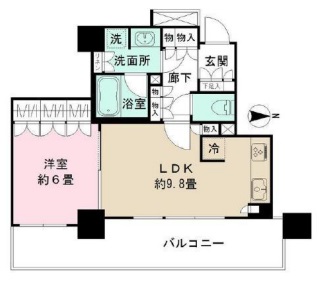 千代田区神田練塀町のマンションの間取り