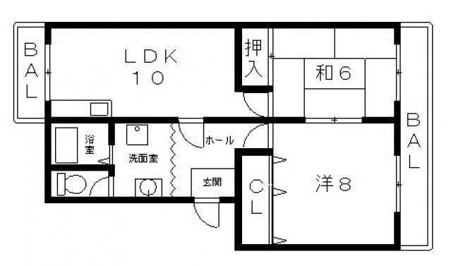 八尾市高安町南のマンションの間取り