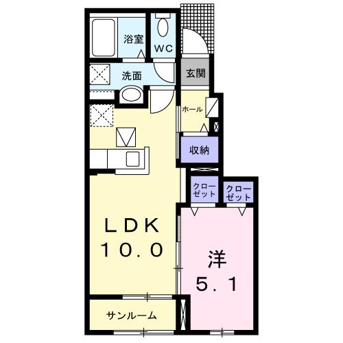 新居浜市上泉町のアパートの間取り