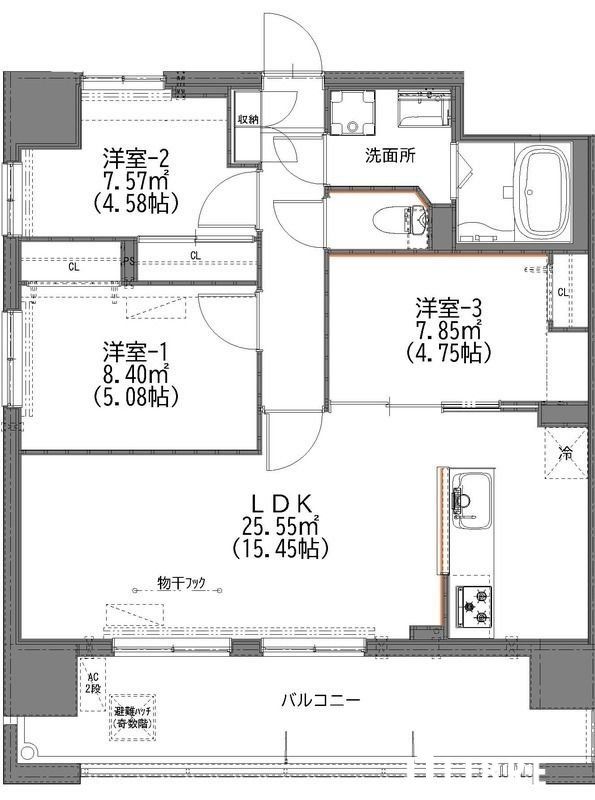 日野市新町のマンションの間取り