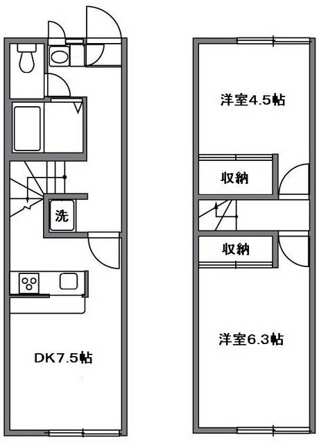 国分寺市並木町のアパートの間取り