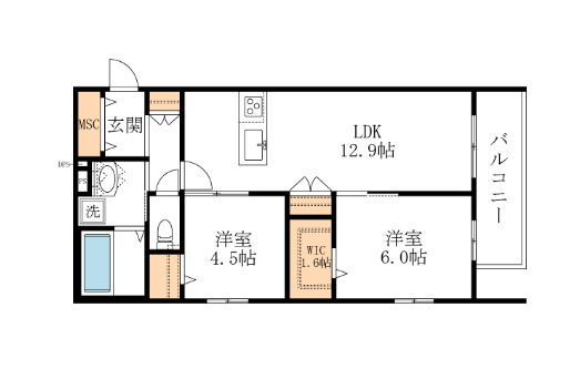 （仮称）北越谷4丁目メゾンの間取り