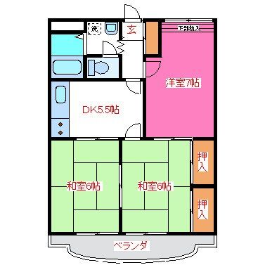 深谷市上柴町西のマンションの間取り