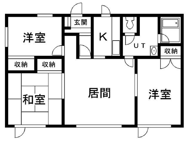 旭川市神楽岡七条のアパートの間取り