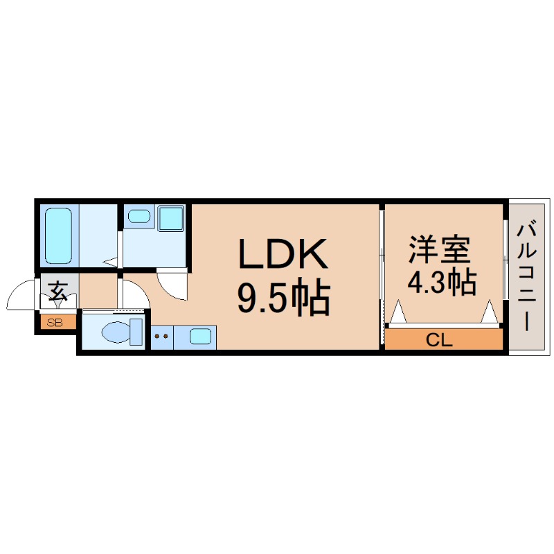 尼崎市元浜町のアパートの間取り