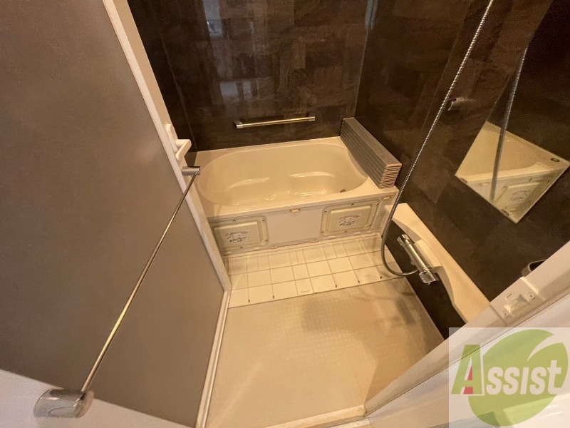 バス・シャワールーム　バスルームは狭すぎず、シャワーも浴びやすそうです。