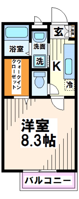 京王線 分倍河原駅 徒歩7分 2階建 築19年の間取り写真