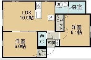 南光台6丁目新築2LDKアパートの間取り写真