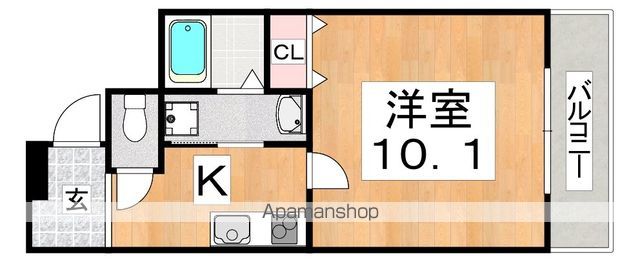 近鉄南大阪線 針中野駅 徒歩7分 3階建 築9年の間取り写真