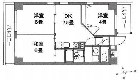 都営浅草線 本所吾妻橋駅 徒歩2分 6階建 築33年の間取り写真