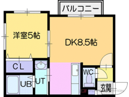 地下鉄東西線 新さっぽろ駅 徒歩11分 4階建 築13年の間取り写真