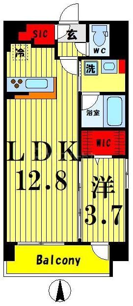 都営大江戸線 森下駅 徒歩5分 7階建 築9年の間取り写真