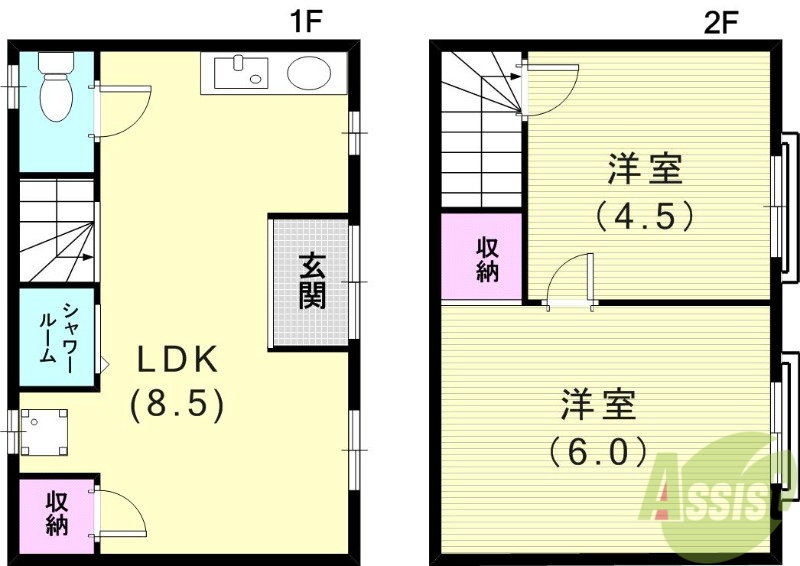 御崎本町2丁目貸家の間取り写真