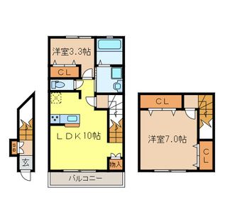 東村山市野口町のアパートの間取り