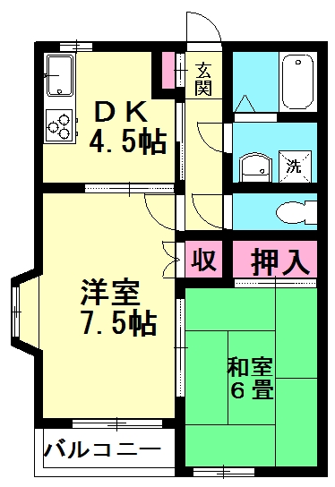 YシティハイツIの間取り