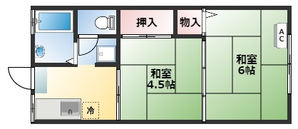 姶良市西餅田のアパートの間取り