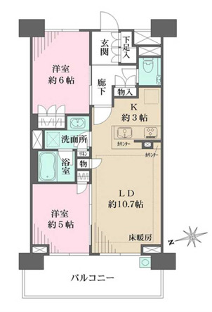 横浜市緑区中山のマンションの間取り