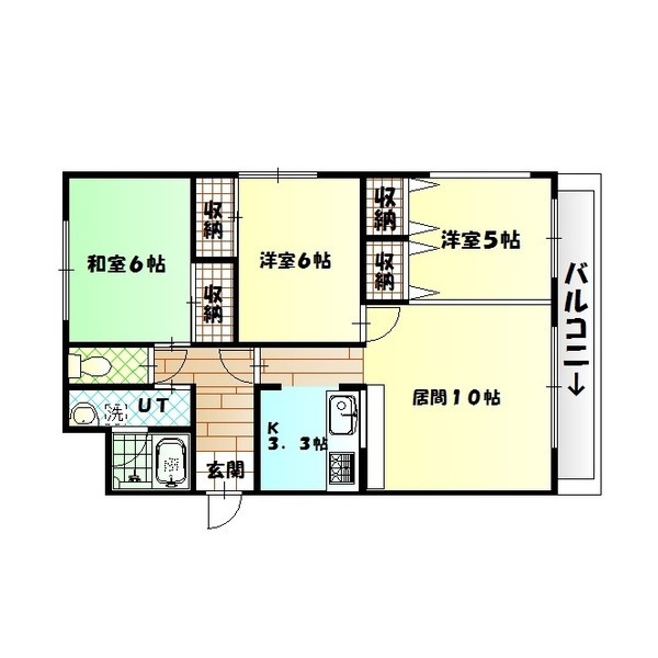 旭川市神楽岡十条のアパートの間取り