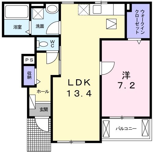 笠間市市野谷のアパートの間取り