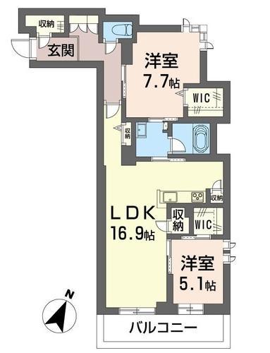 さいたま市緑区大字中野田のマンションの間取り