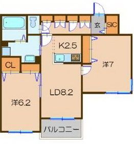 川崎市幸区小倉のマンションの間取り