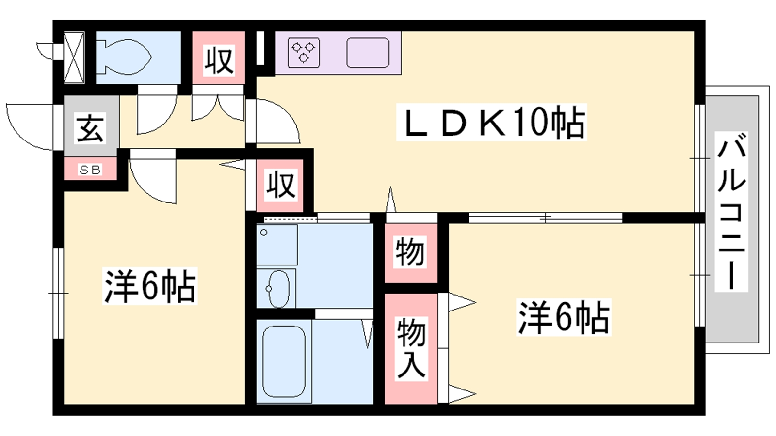 姫路市広畑区吾妻町のアパートの間取り