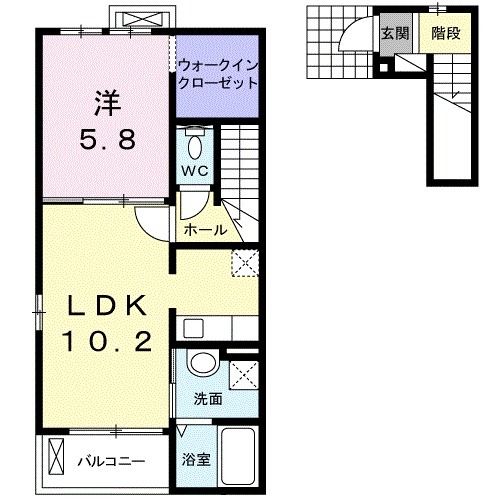 八戸市大字白銀町のアパートの間取り