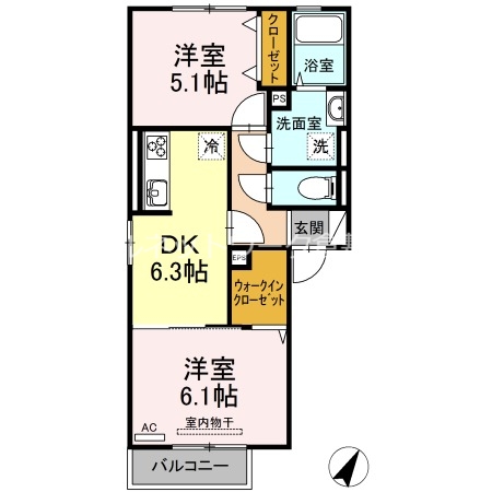 浅口郡里庄町大字里見のアパートの間取り